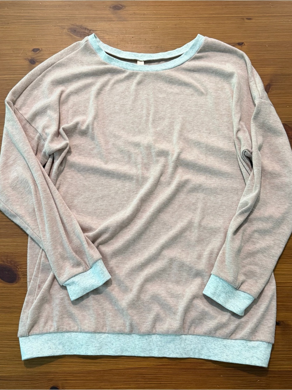 Jinkesi Tan & Grey Color Block Long Sleeve Shirt - Medium